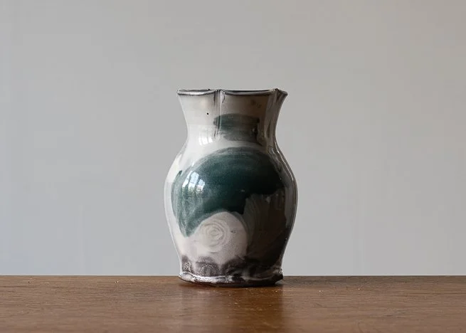 Bud Vase with Turquoise brush marks.jpg