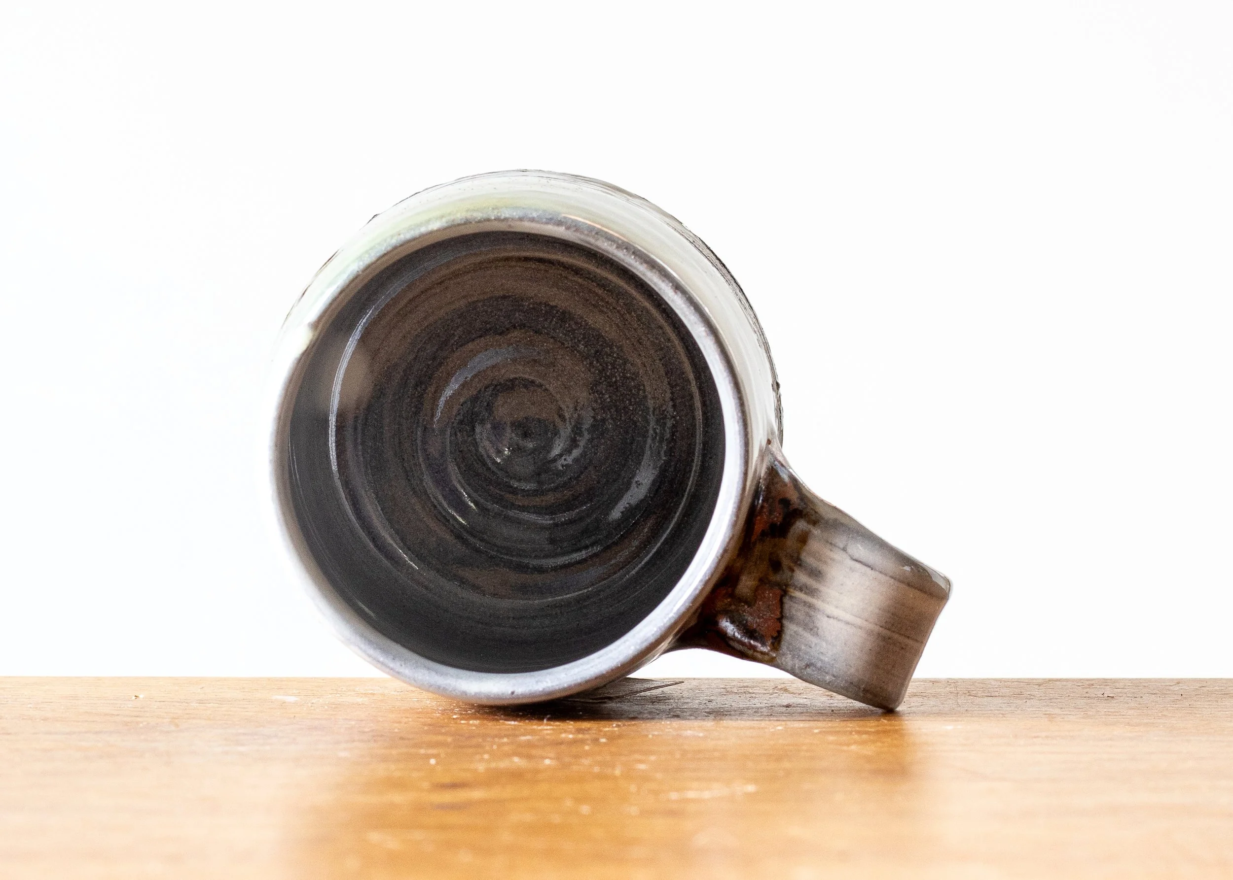 1.25 Green Handmade Stoneware Pottery Mug, view 5.jpg