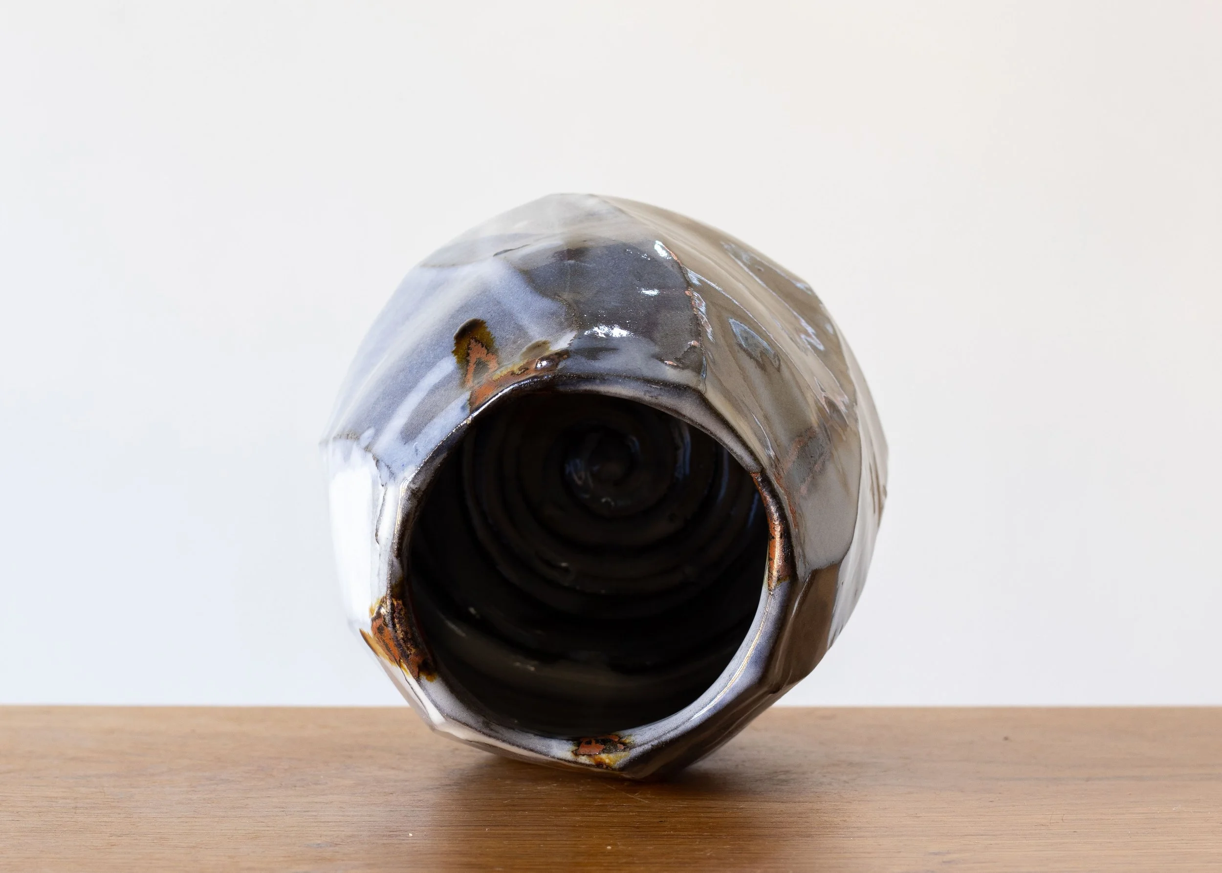 Small Faceted Vase with Blue Brush Marks, view 6.jpg