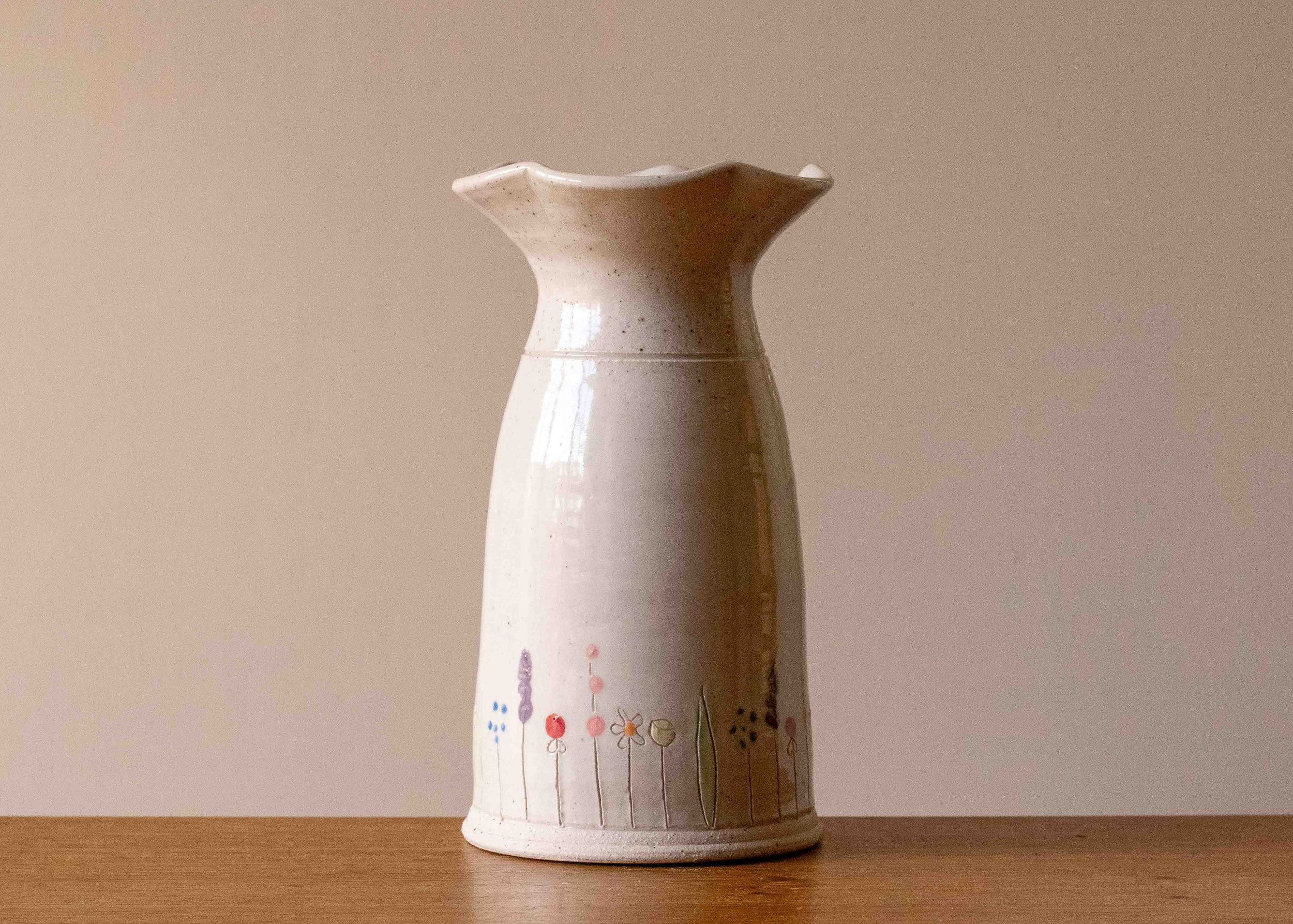 Midsummer Flowers vase with flared rim, view 4.jpg