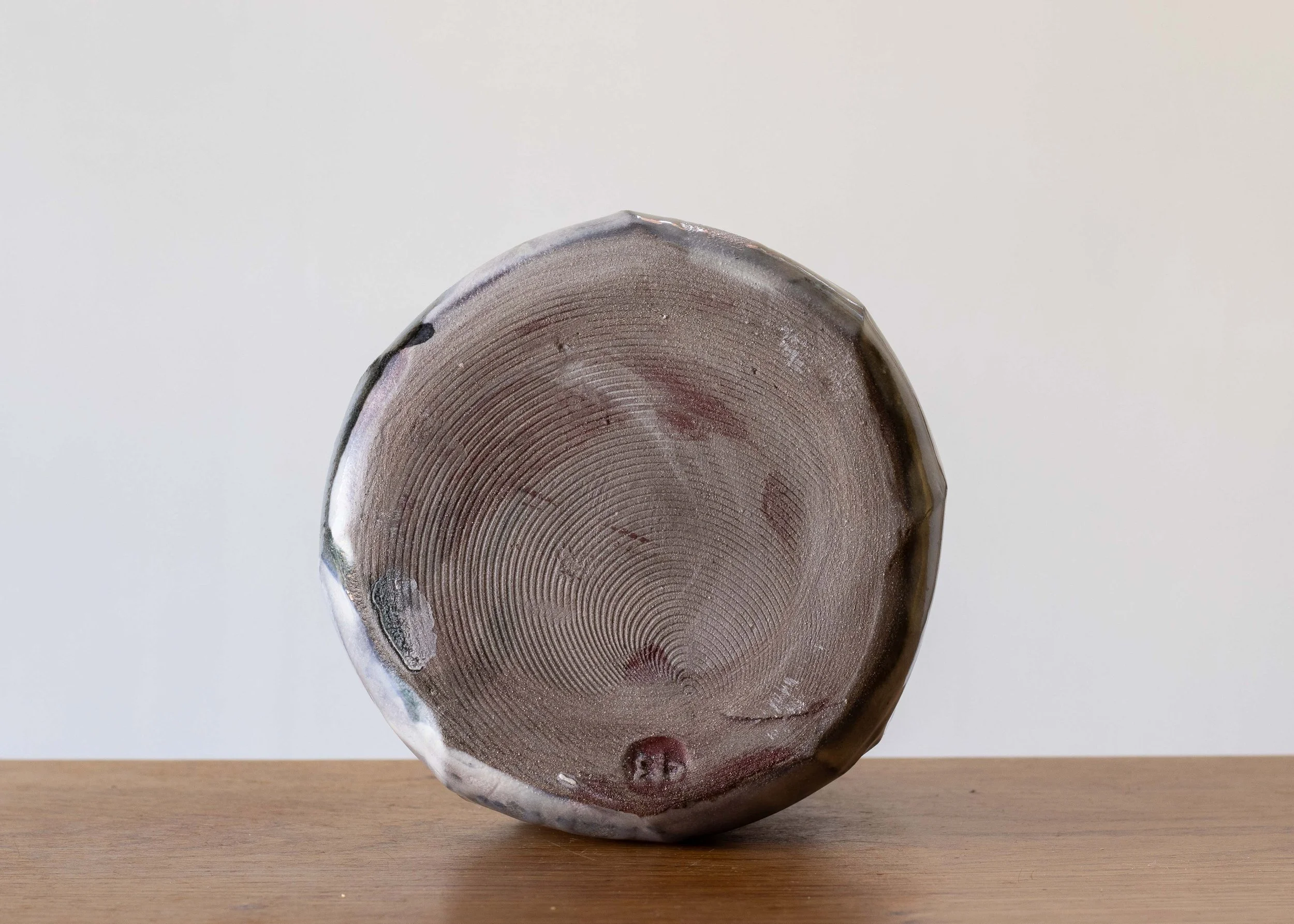 Small Faceted Vase with Blue Brush Marks, view 5.jpg