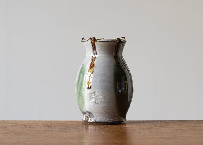 Bud Vase with Green brush marks #2, view 2.jpg