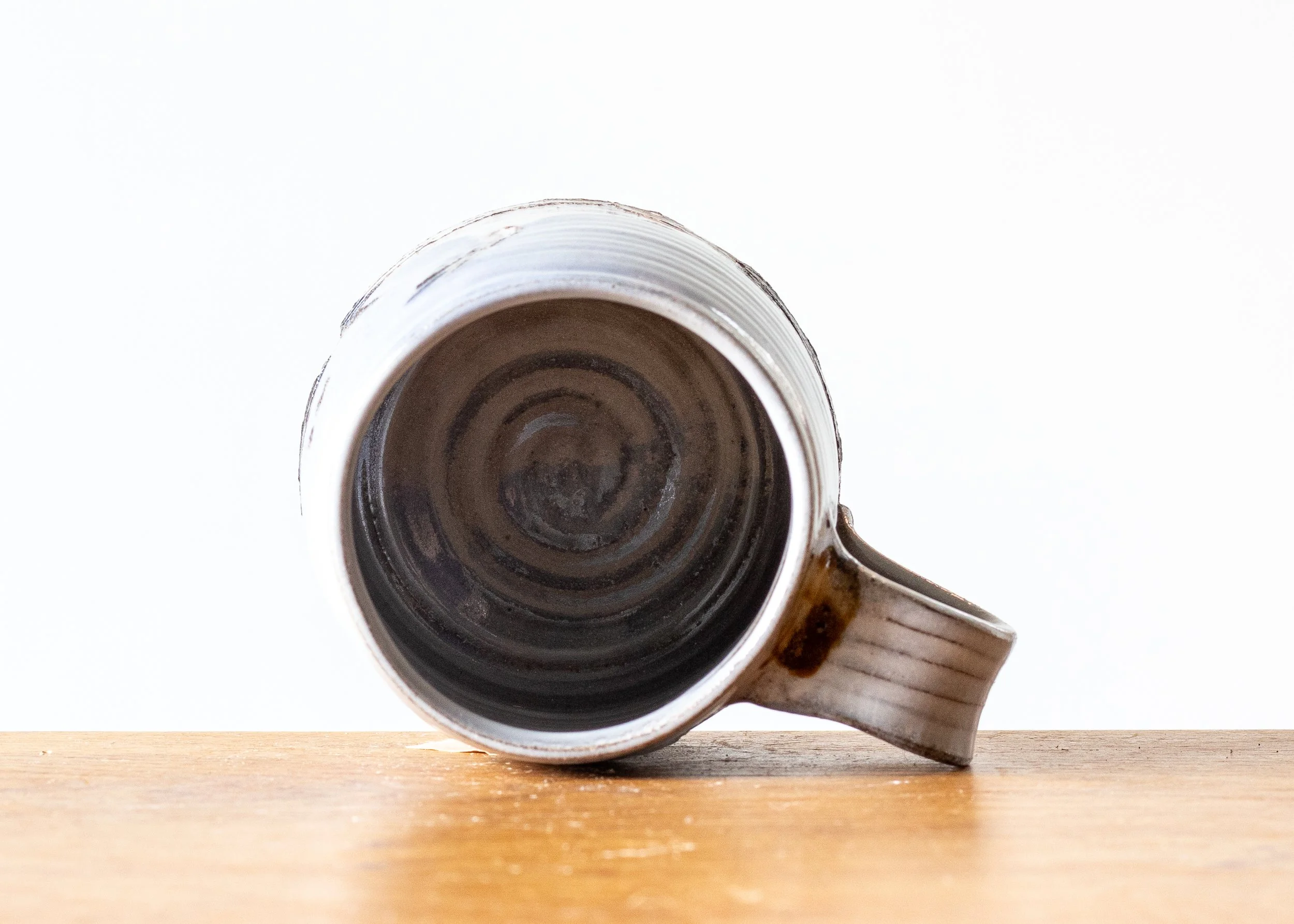 1.27 Blue Handmade Stoneware Pottery Mug, view 5.jpg