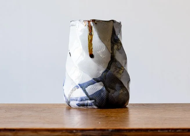 Faceted vase with Blue Brush Marks, side 4.jpg