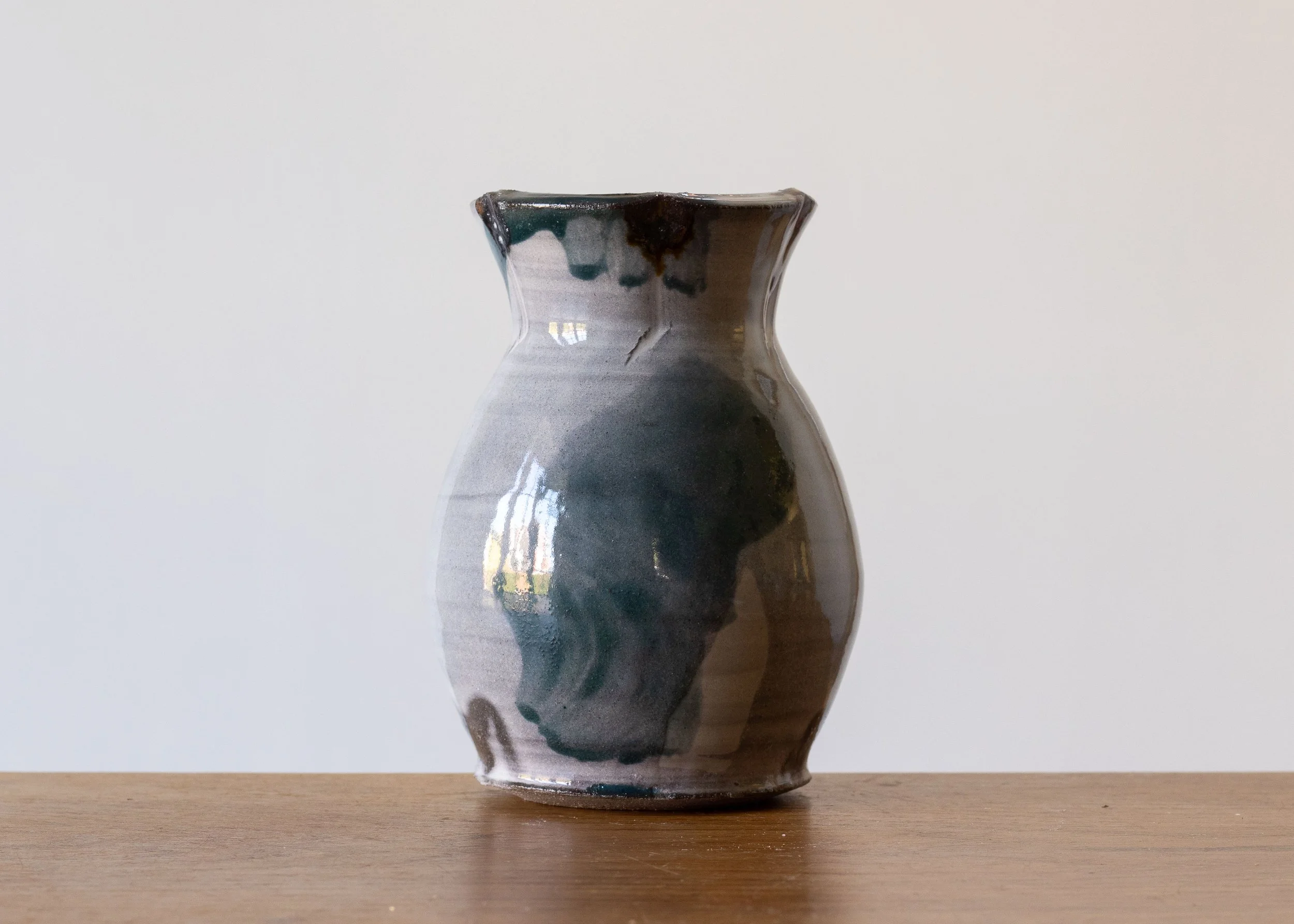 Bud Vase with Turquoise Brush Marks, view 1.jpg