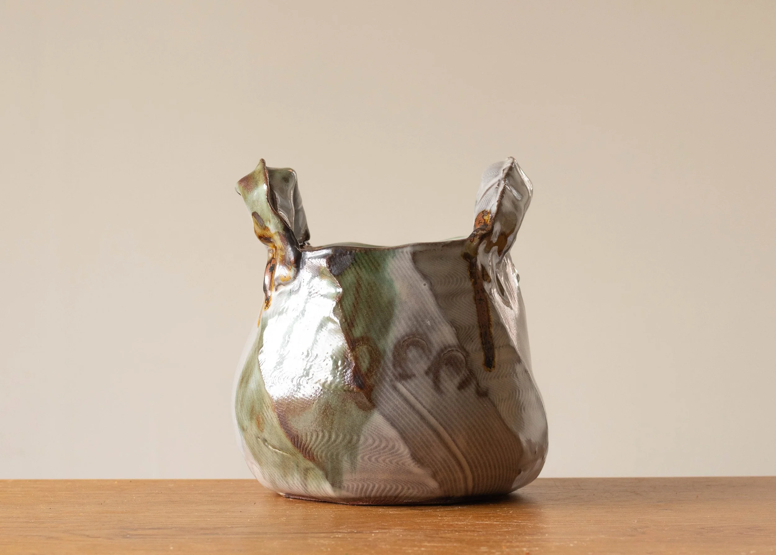 Ceramic Basket with Green Decoration.jpg