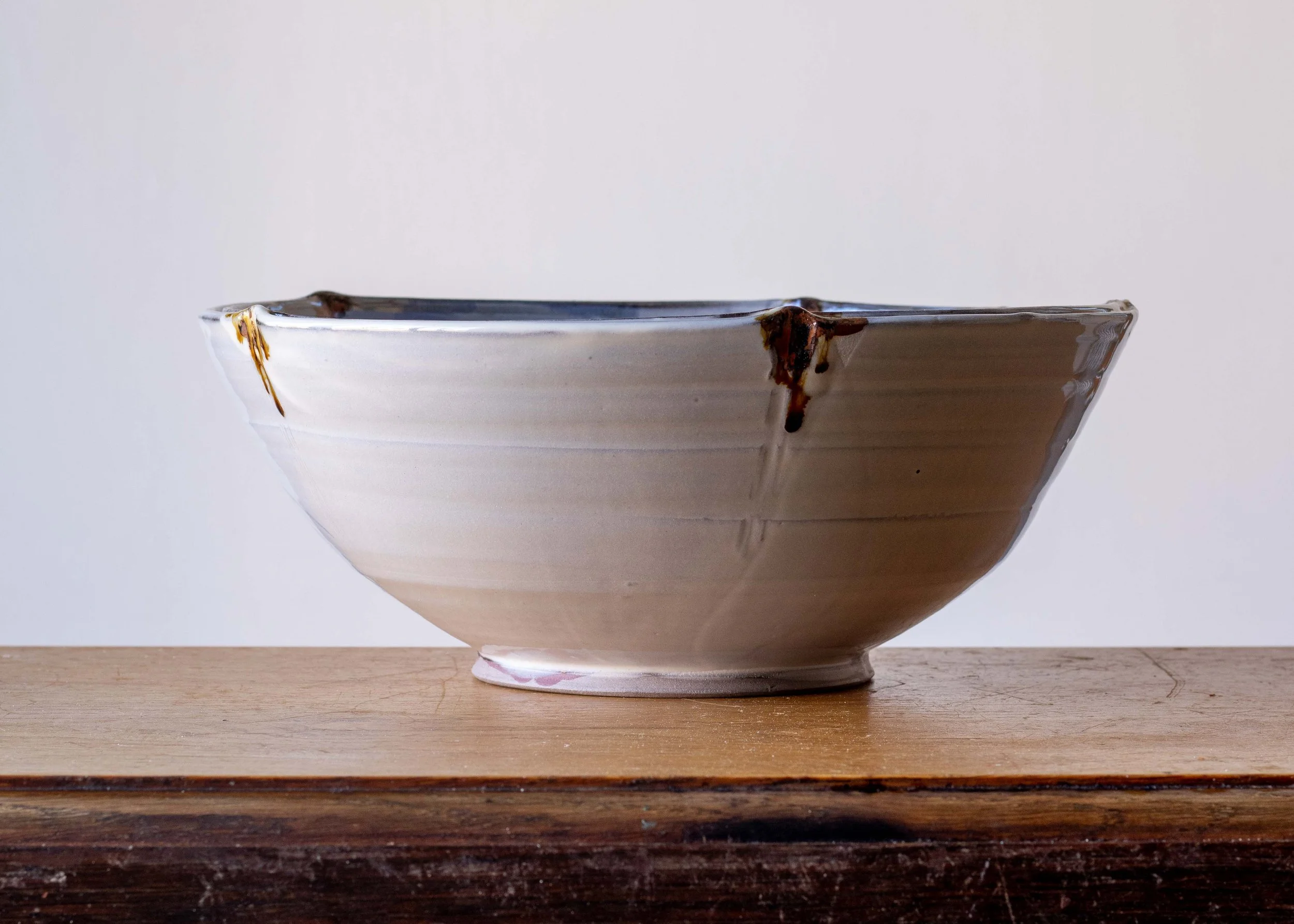 Large Handmade Pottery Bowl with Blue Brush Marks, view 3.jpg