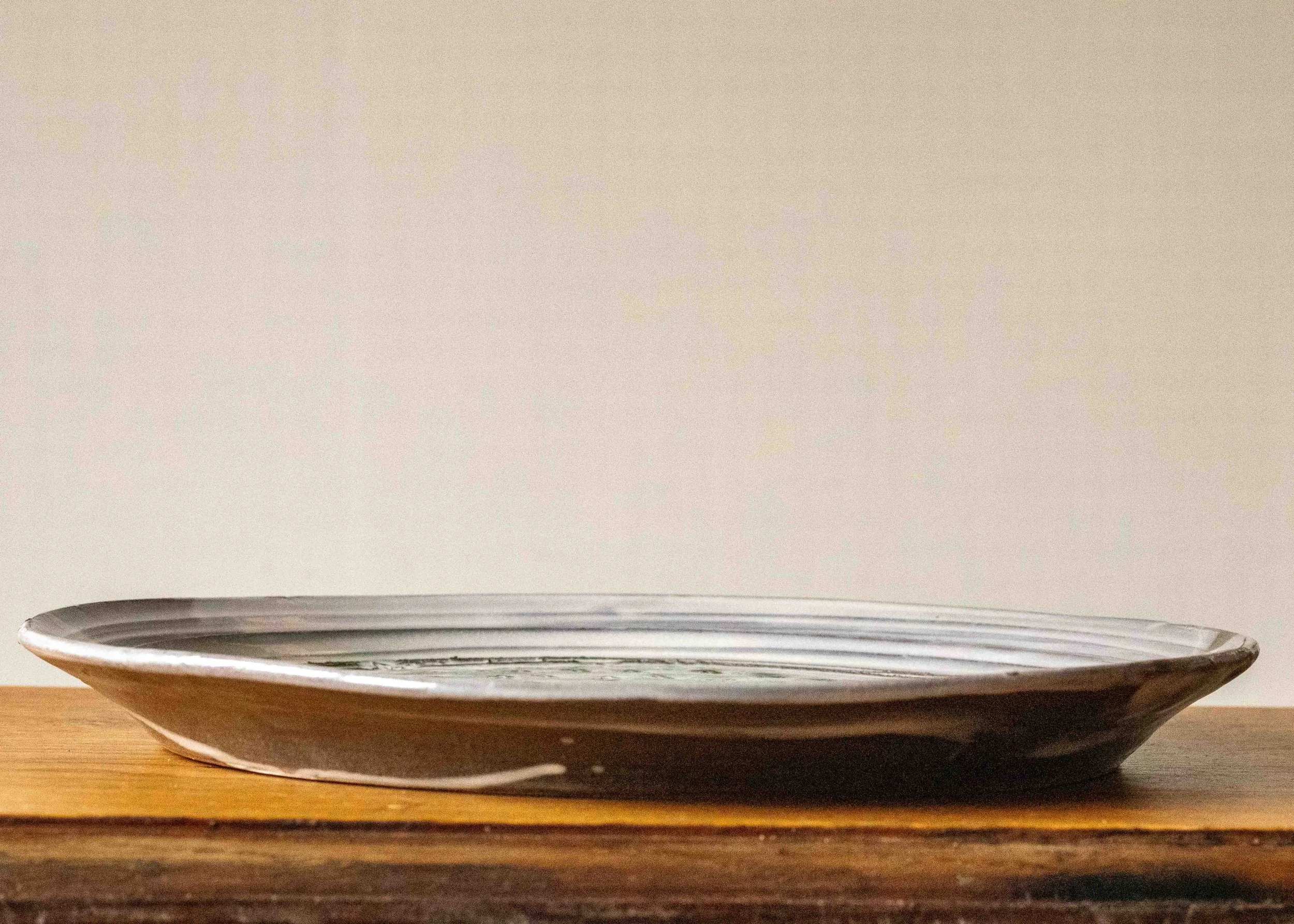 Large Handmade Serving Plate with Oak Tree Motif, view 5.jpg