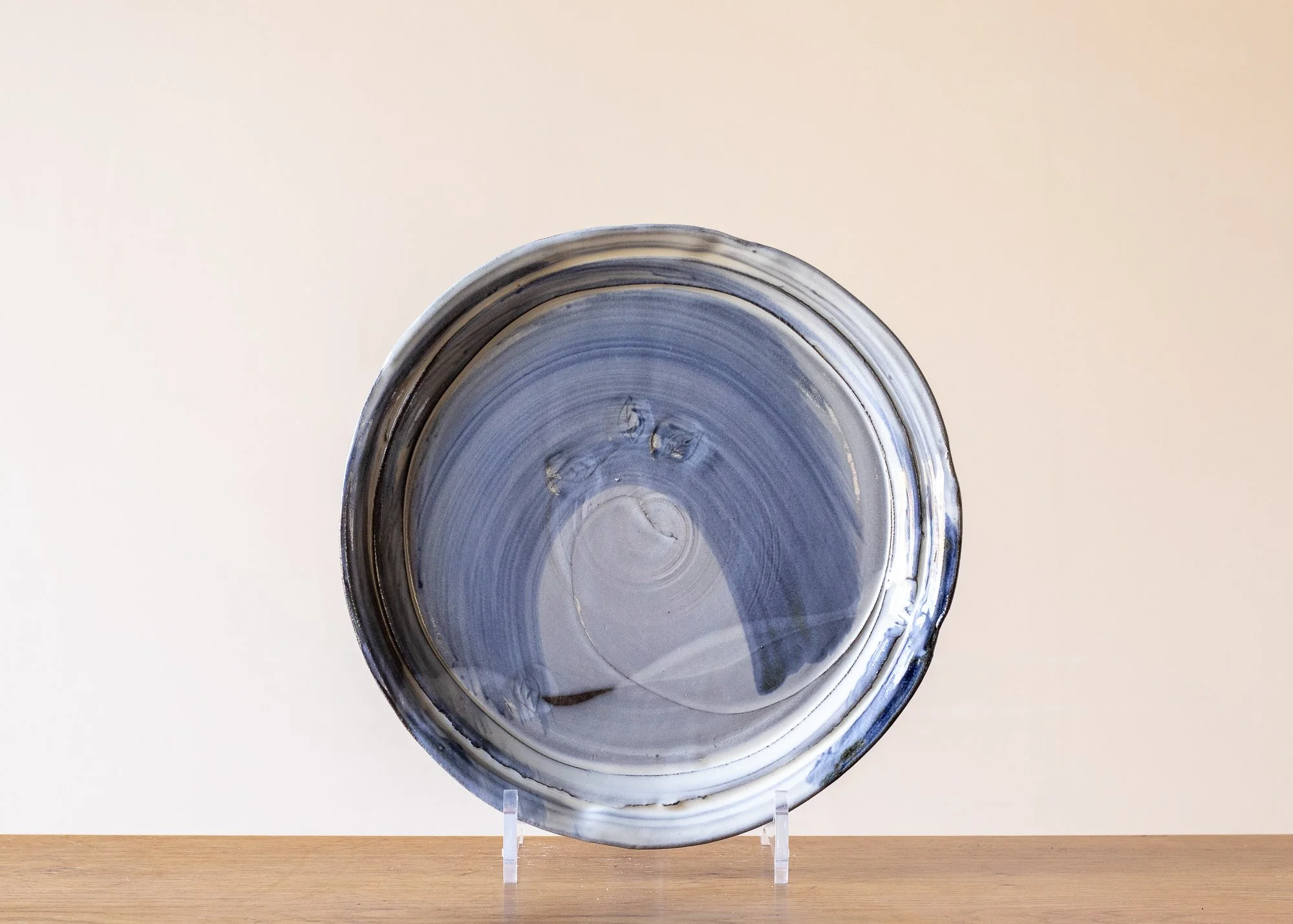 Dinner Plate with Pale Blue Brushed Decoration.jpg
