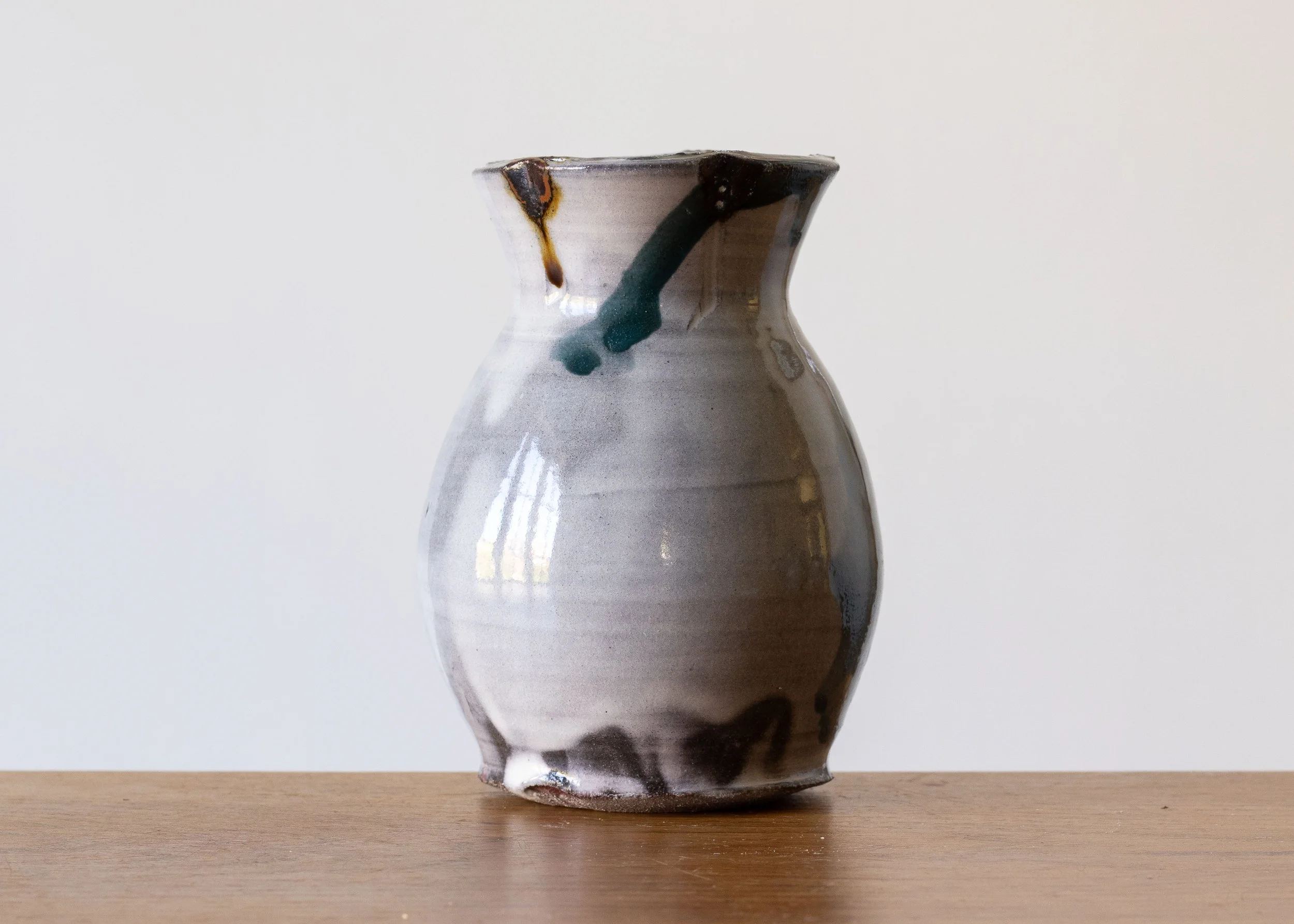 Bud Vase with Turquoise Brush Marks, view 2.jpg