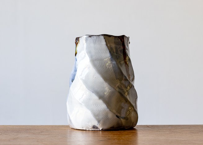 Faceted vase with Blue Brush Marks, side 2.jpg