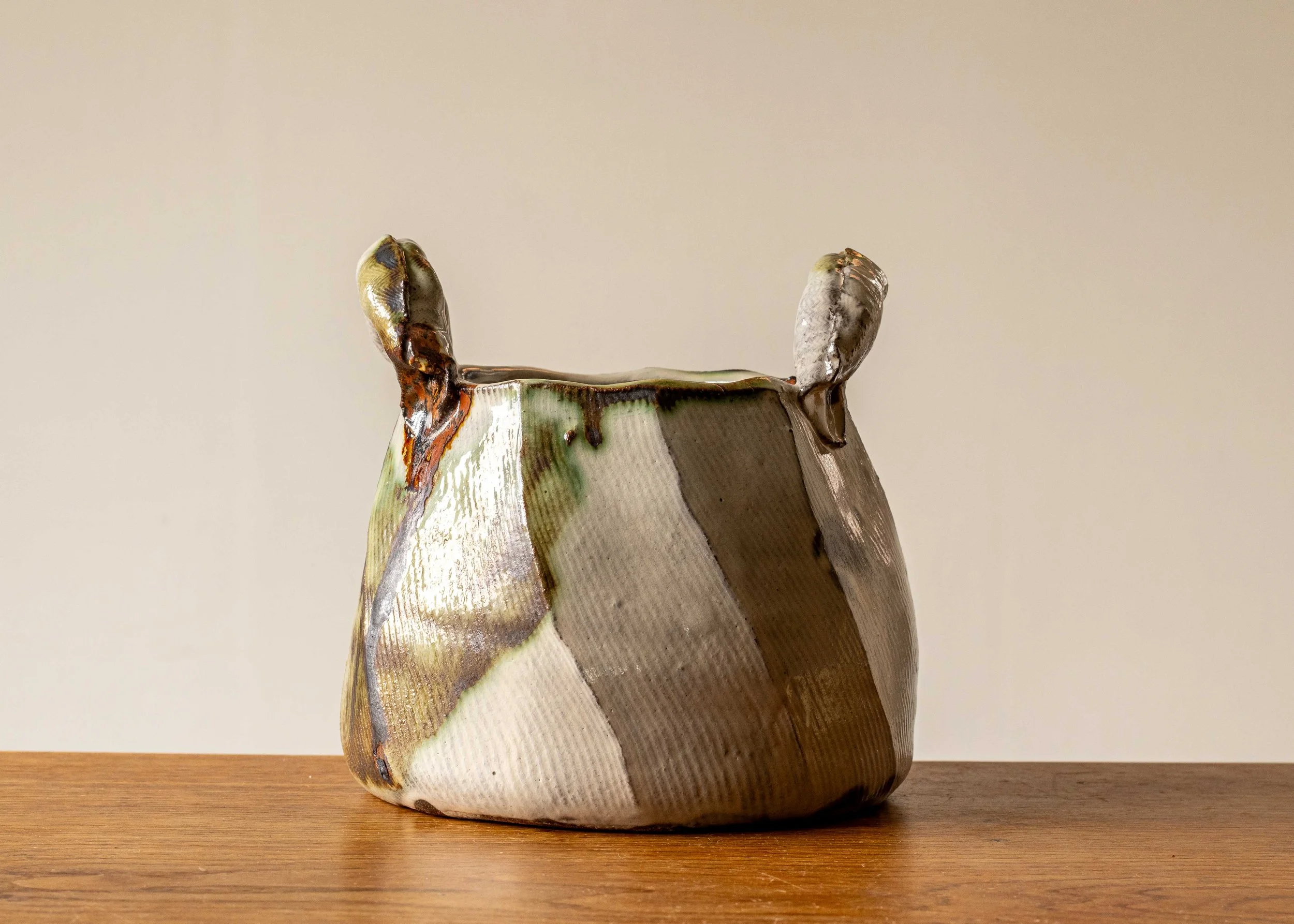 Handmade Japandi Style Faceted Basket #2 view 1.jpg