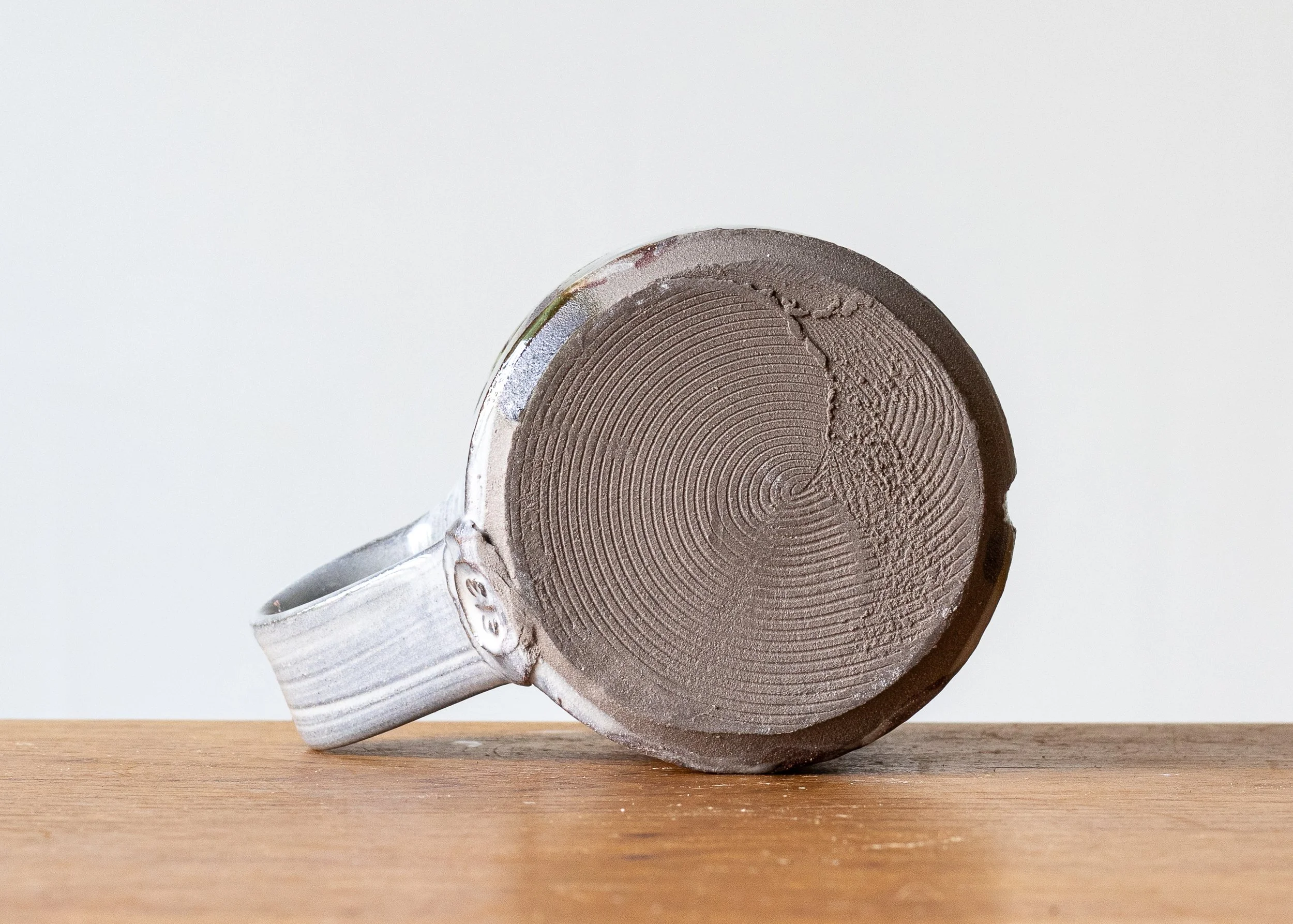 1.24 Green Handmade Stoneware Pottery Mug, view 6.jpg