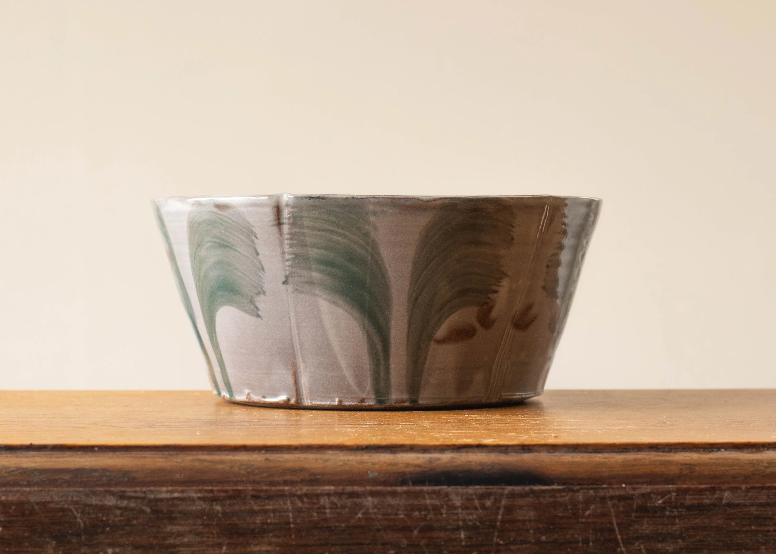 Medium Serving Bowl with Turquoise Decoration, view 2.jpg
