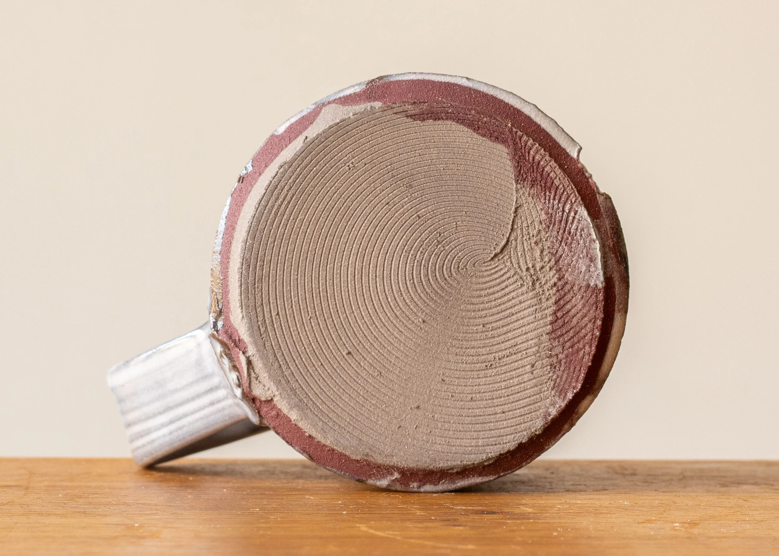 Handmade Pottery Coffee Cup with Blue Brush Marks, view 5.jpg
