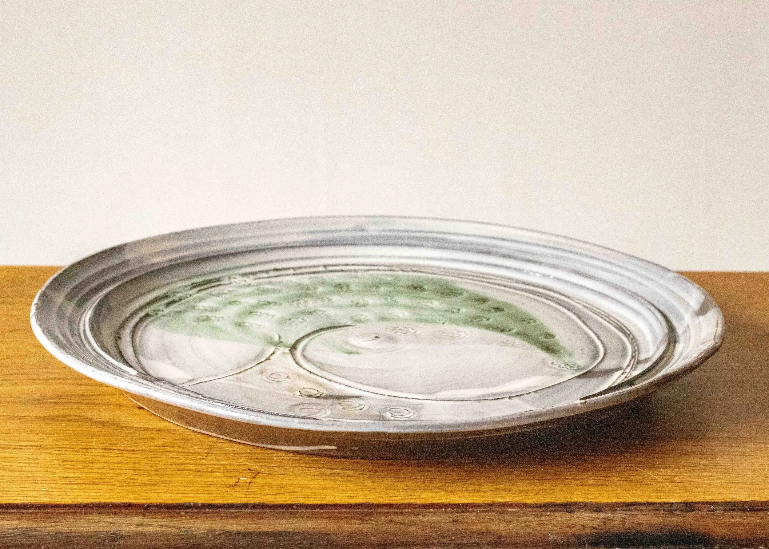 Large Handmade Serving Plate with Oak Tree Motif, view 4.jpg