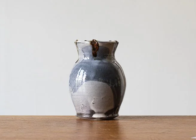 Bud Vase with Blue brush marks.jpg