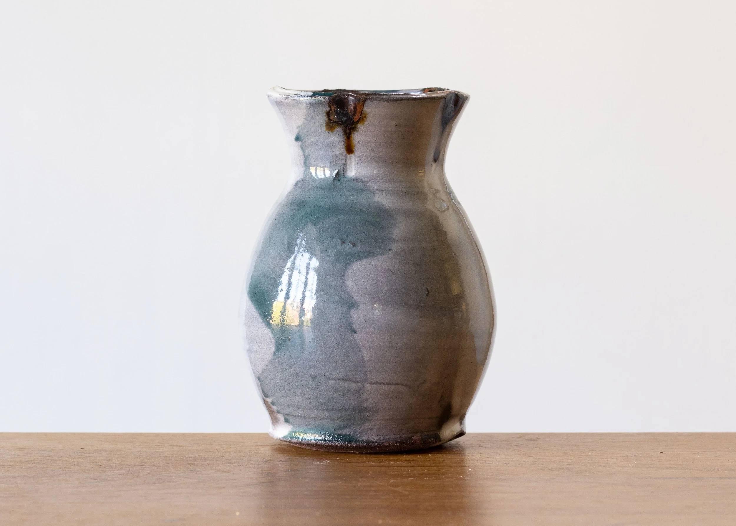 Bud Vase with Turquoise Brush Marks, view 3.jpg
