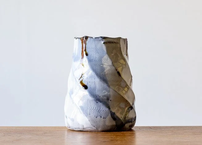Faceted vase with Blue Brush Marks, side 3.jpg