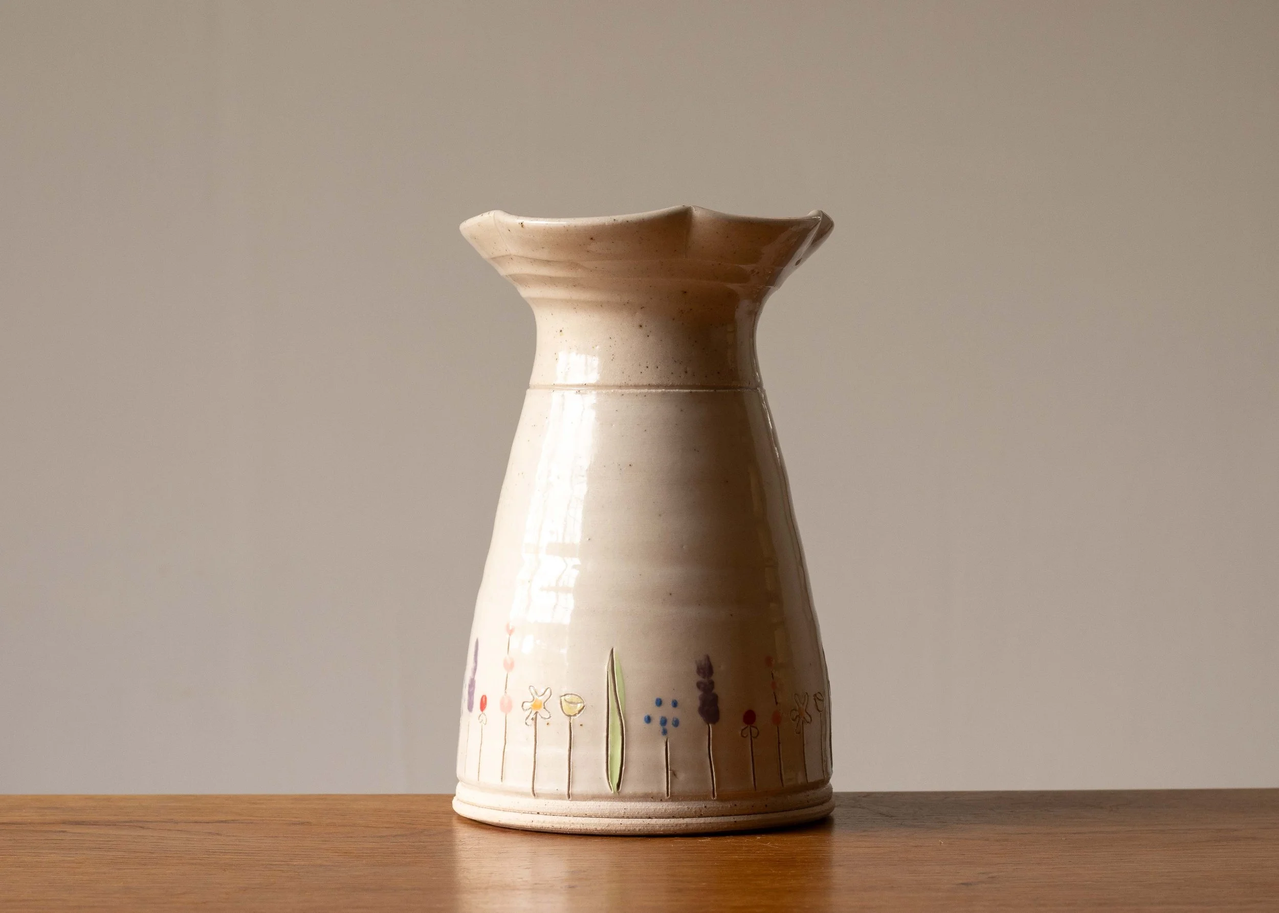 Flared Vase with Midsummer Flower Design, view 3.jpg