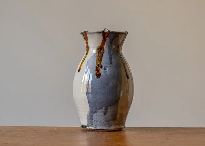 Medium vase with blue brush marks.jpg