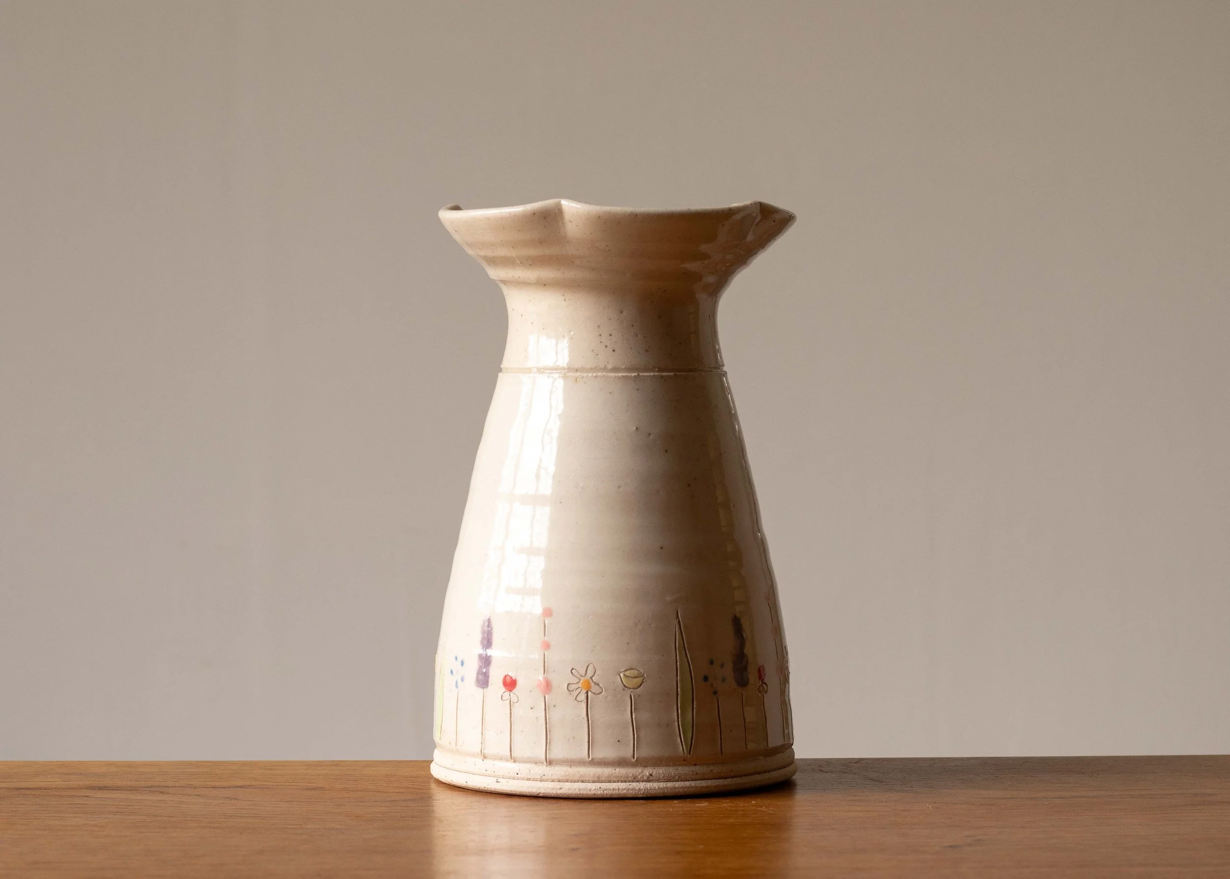 Flared Vase with Midsummer Flower Design, view 4.jpg