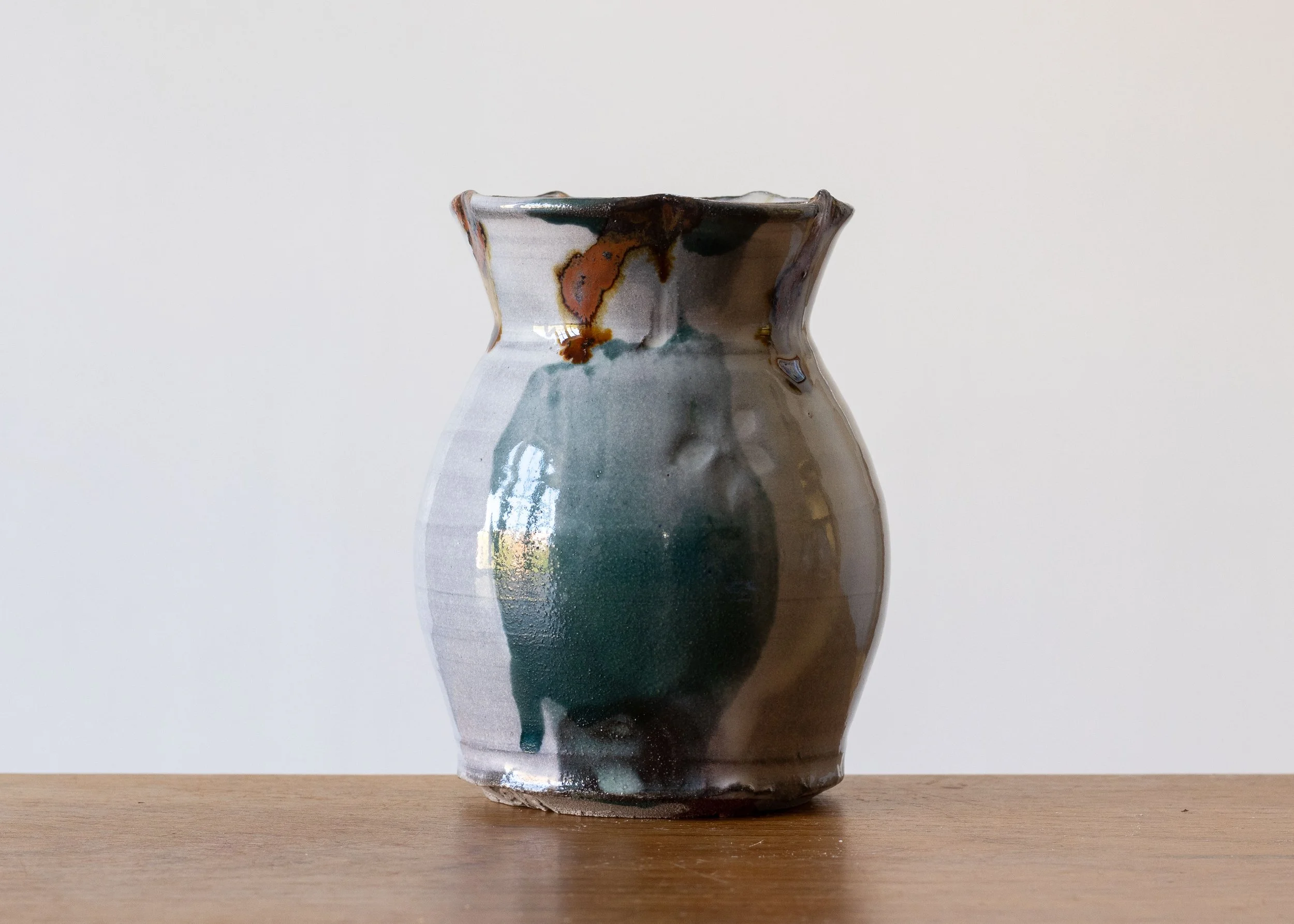 Bud Vase with Turquoise Brush Marks #2, view 1.jpg