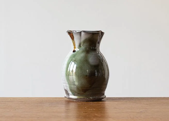 Bud Vase with Green brush marks.jpg