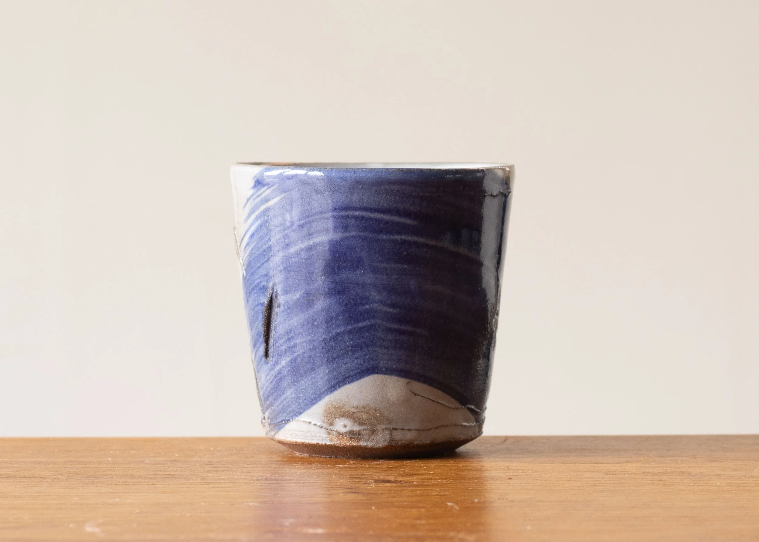 Small Beaker with Blue Brushed Decoration,view 2.jpg