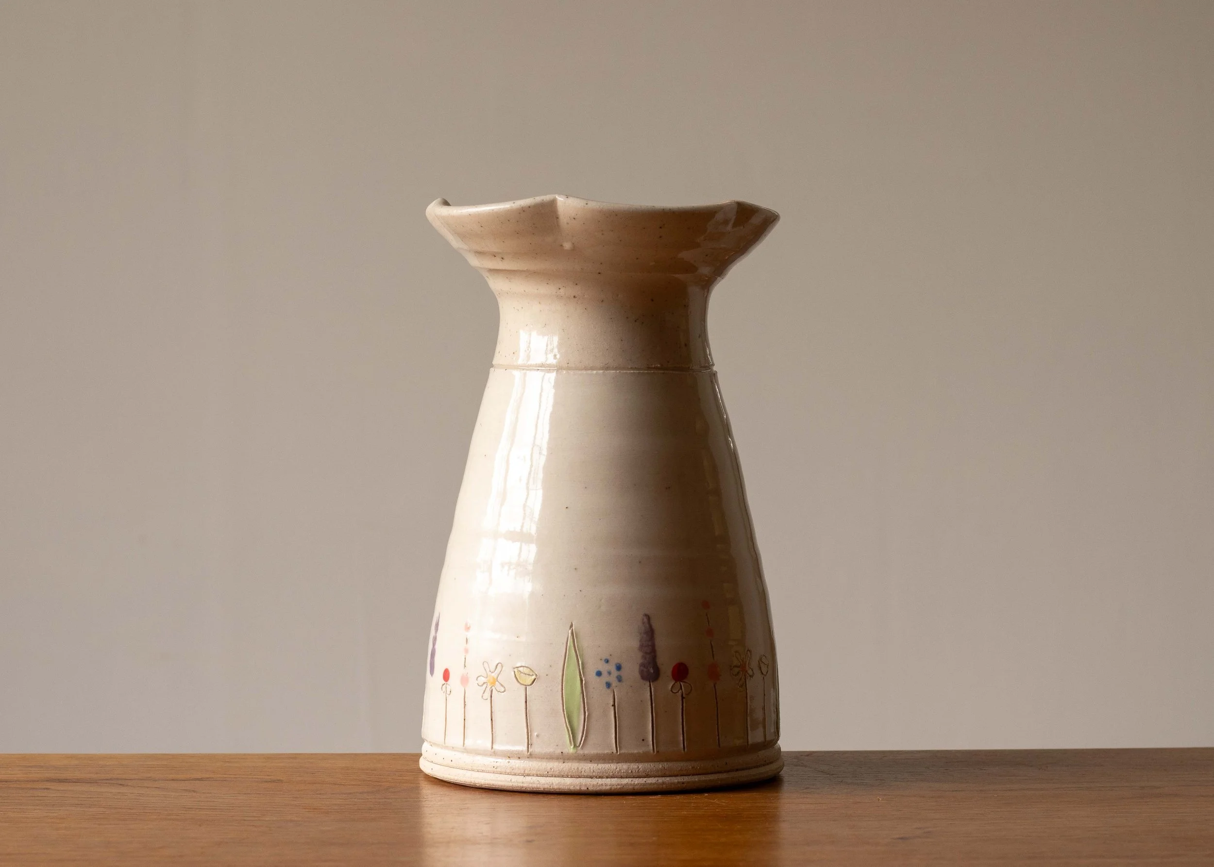 Flared Vase with Midsummer Flower Design, view 2.jpg