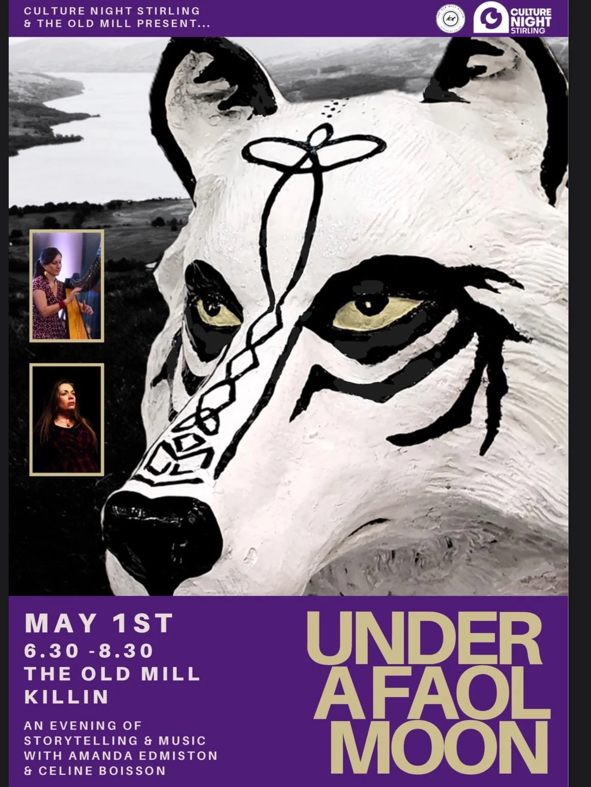 Are you joining me and magical harpist  @celineboissonharpist in one of my favourite places @oldmillkillin for Under a Faol Moon on the 1st of May?

The story of Killin&rsquo;s ancient wolf packs and their spirits that have haunted Ben Lawers emergin