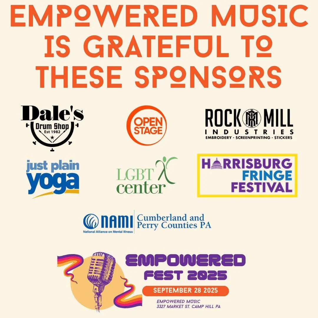 🙌 Let's hear it for our supporters! We're trying to do some BIG things for our students and we need your help. Please consider supporting Empowered Fest with a financial contribution. 
Huge thanks to @dalesdrumshop , @openstagehbg , @hbgfringe , @r