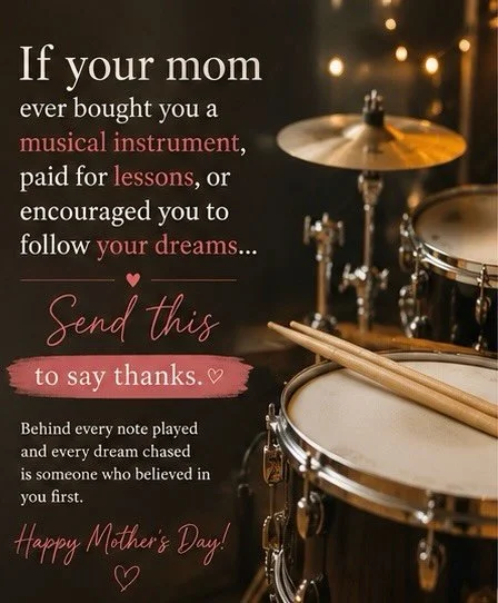 I know I&rsquo;m still playing each one of the instruments my parents got me when I was a kid! For all the trips to rehearsals and shows, rides to lessons and auditions, practice space in the garage, and much more - we are so grateful! ❤️ Happy Mothe