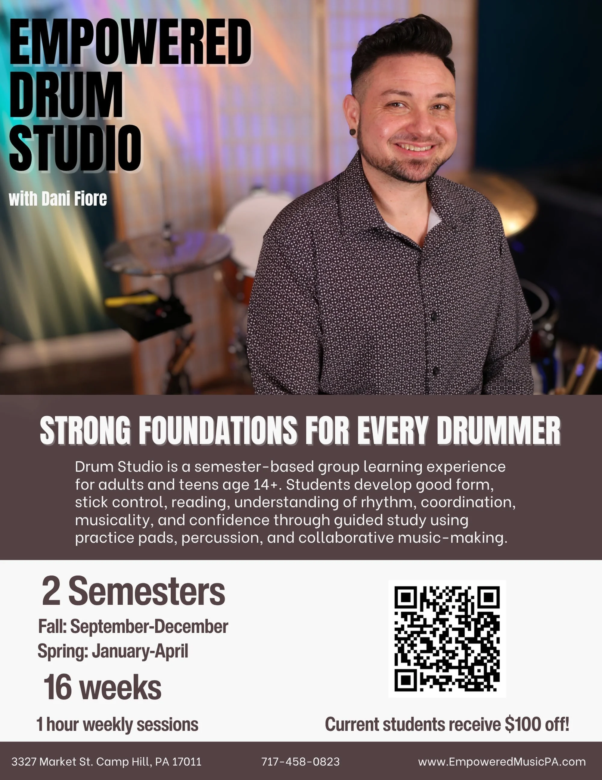 Are you a progressing beginner or intermediate drummer who feels stuck with your vocabulary or physicality? Learn drums in this group class for adults and teens (14+). 16 weeks of super fun, interactive learning + access to an online resource library
