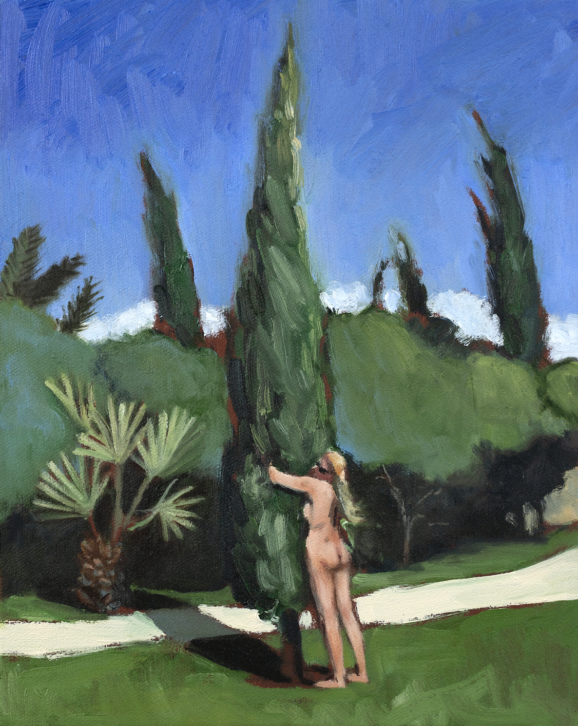 Tree hugger, 2026. Oil on linen board
