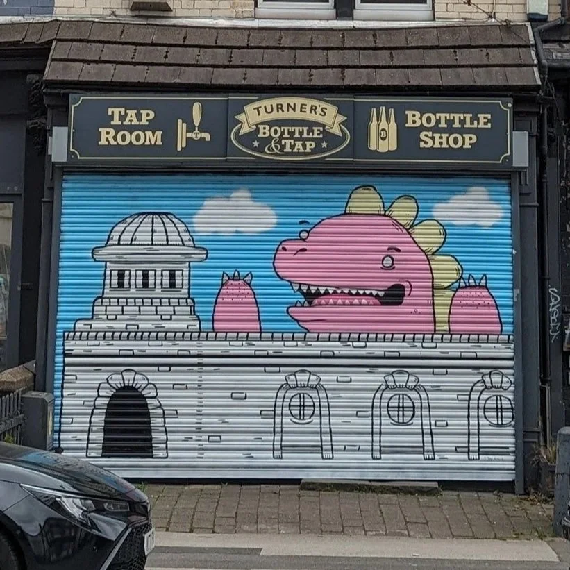 Turner's Bottle and Tap Shutter by Sian Ellis - Abbeydale Road