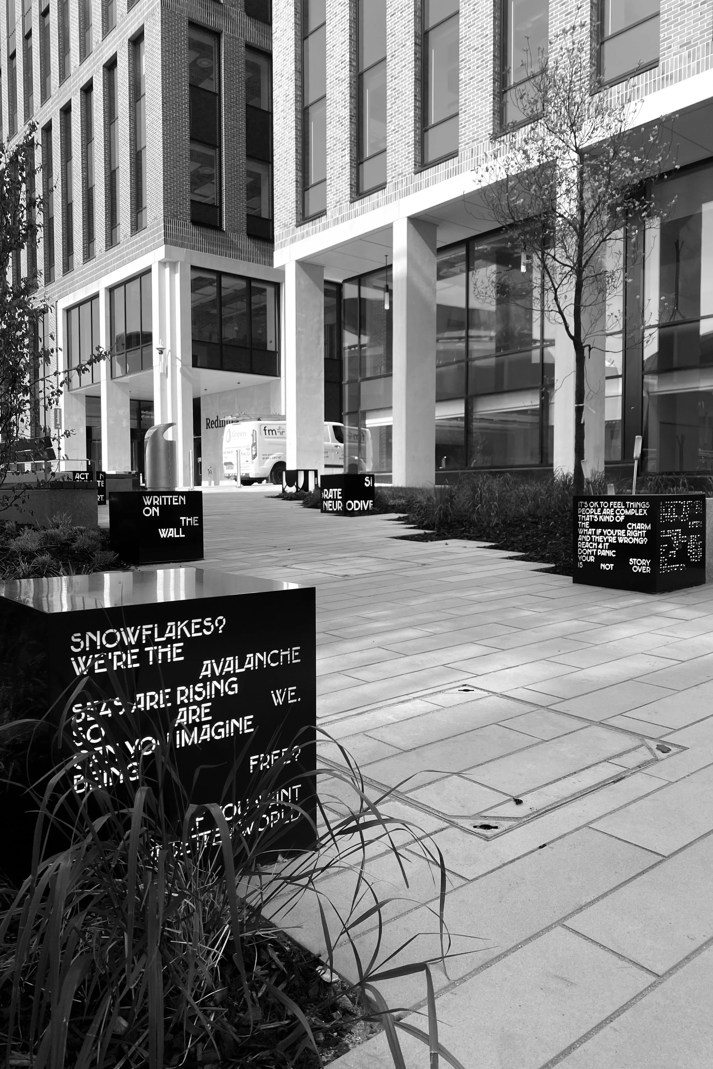 'Written on the Wall' by Jasmin Eleanor von Schreiber - University Green, Howard Street