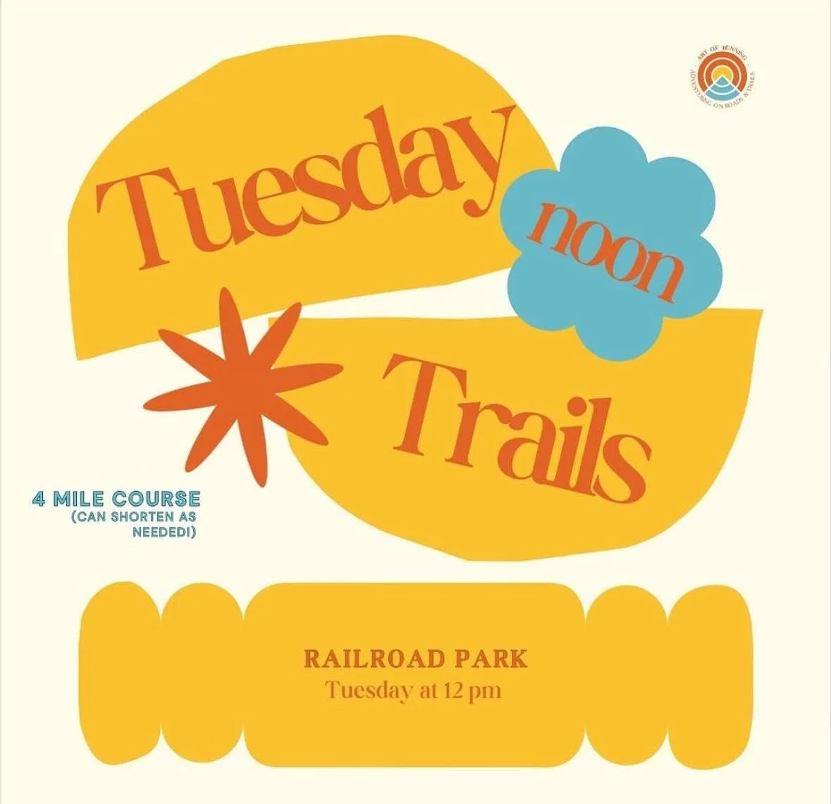 Join us for a lunch break run or walk!

When: 12 p.m. 

Where: Meeting at the restrooms at Railroad Park. 

How far? We will do an out and back 4-mile route via the Rotary Trail. Shorten the route as needed. 

How often? Every Tuesday through fall an