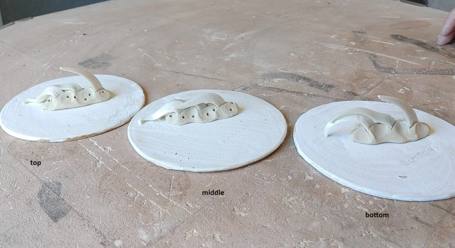 witness cones from the first test firing of our new electric kiln !