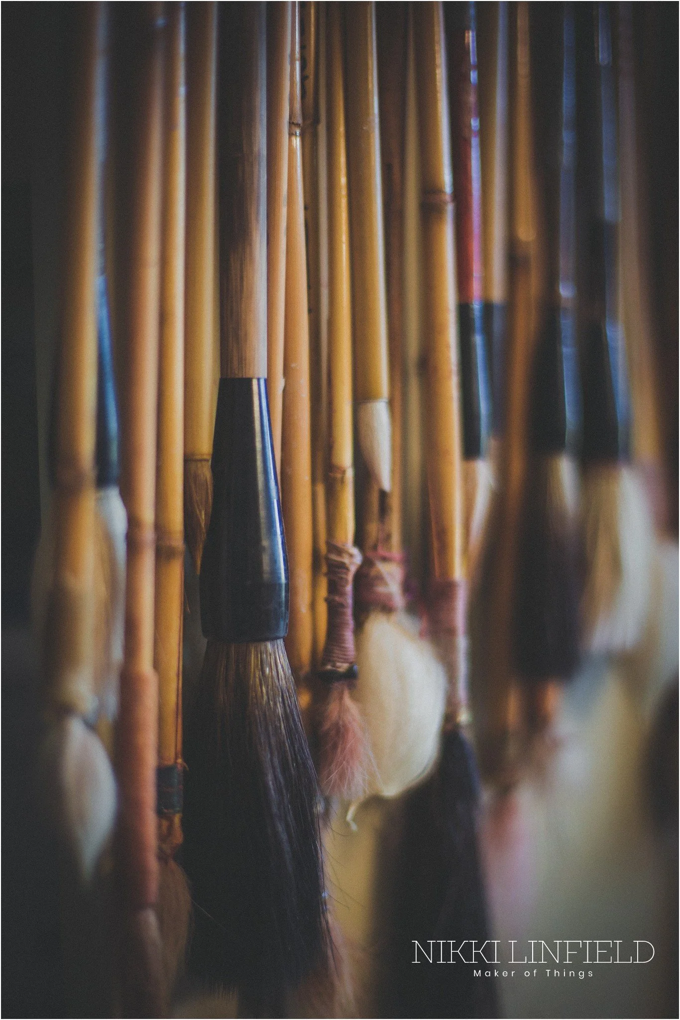 hand made brushes -photo by Nikki Linfield