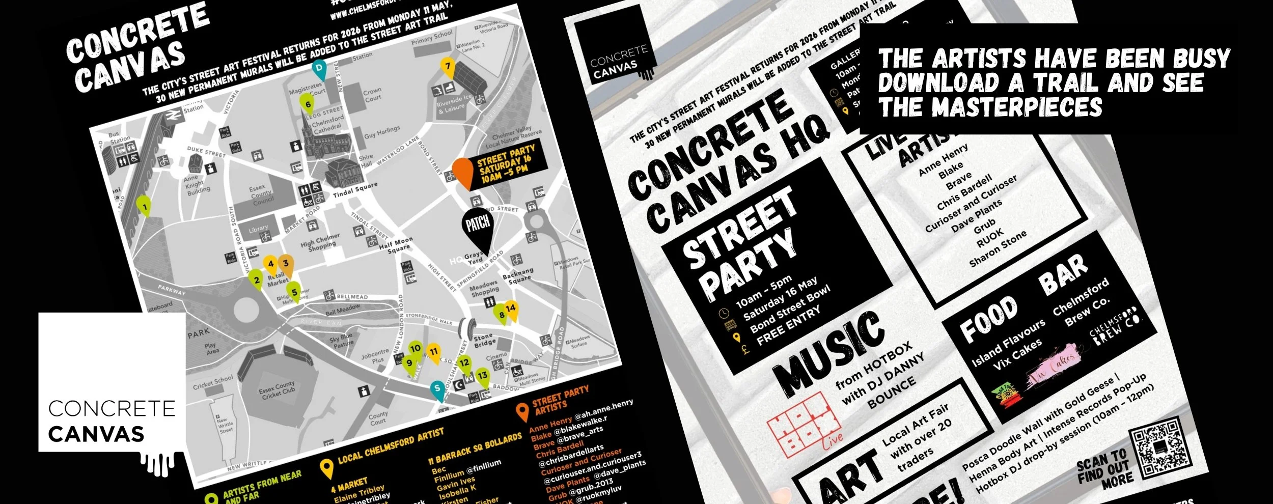 concrete canvas flyer front and back