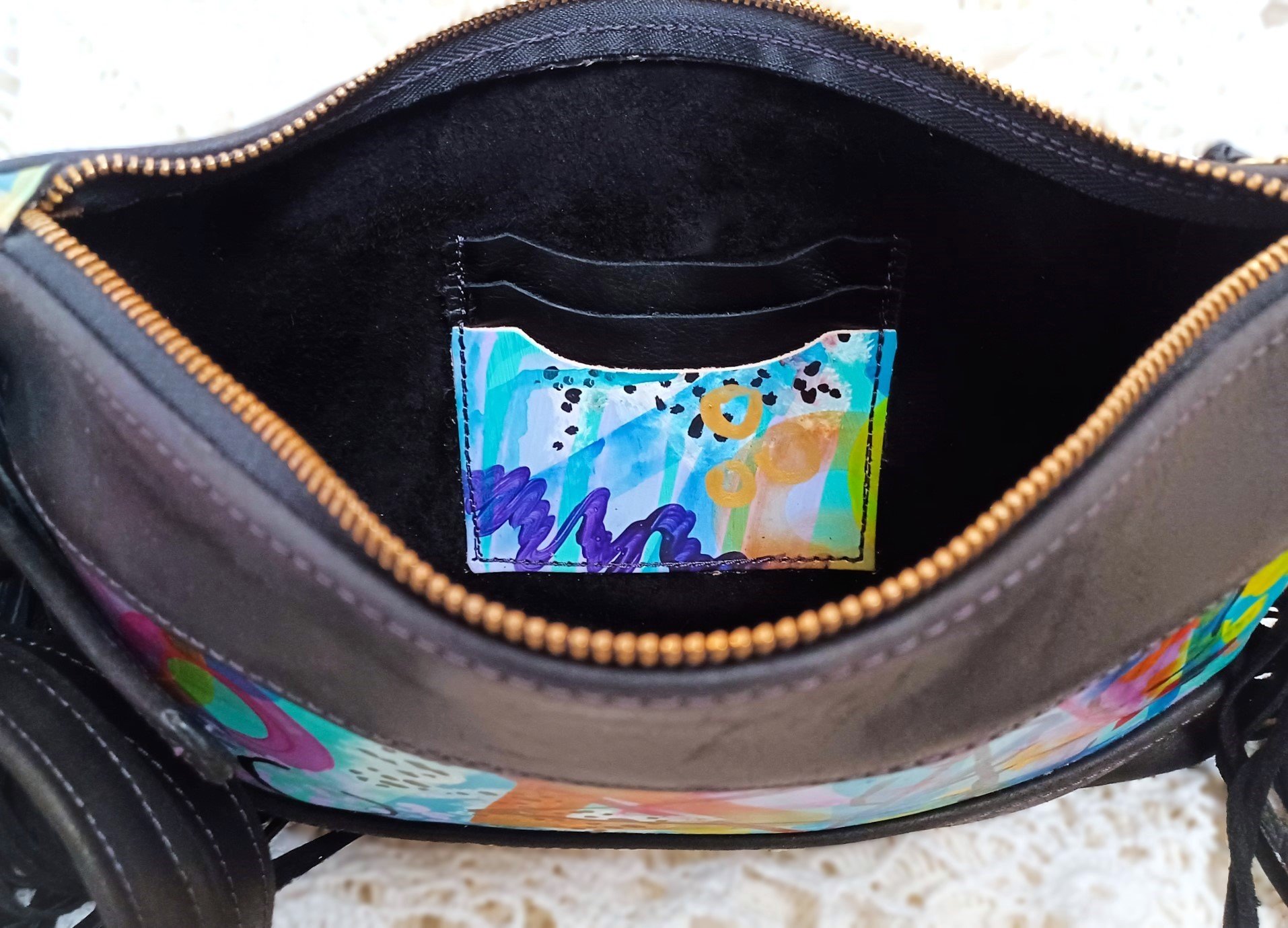 raw interior leather bag