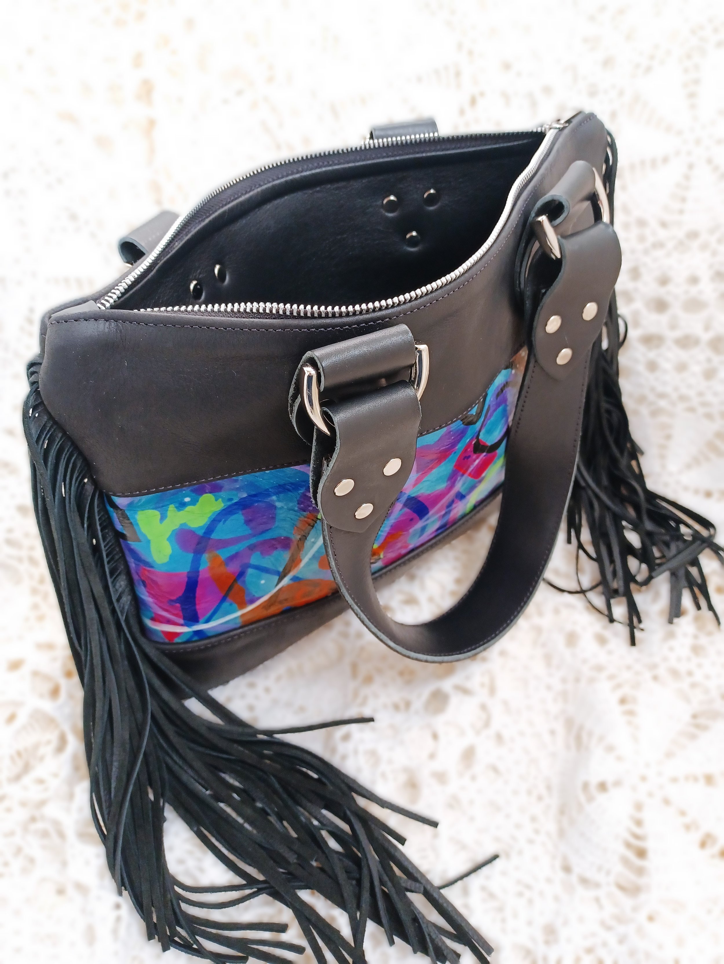 black painted bag open angled.jpg