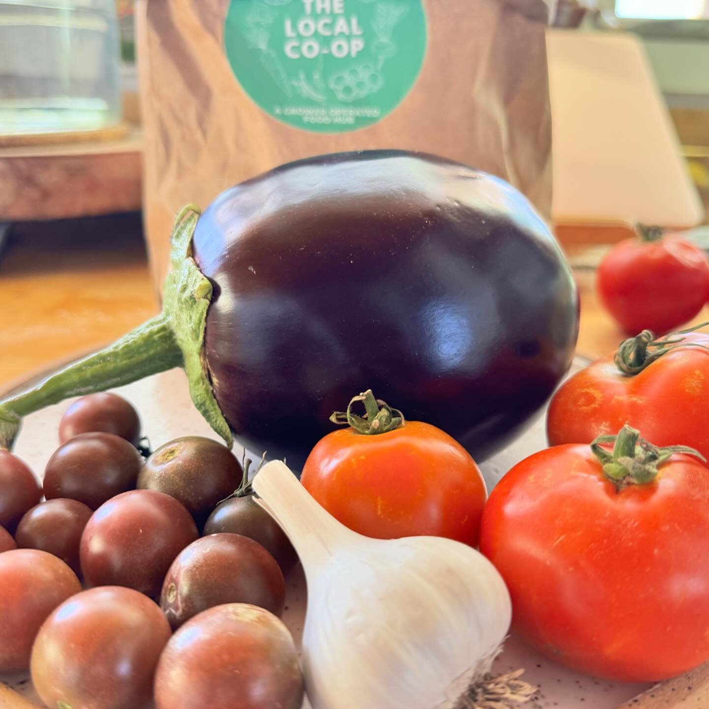 Saut&eacute;ed eggplant and tomatoes&mdash;so versatile and delicious! 
Whether you&rsquo;re serving it as a side dish, dipping with fresh bread, or tossing it with your favorite pasta, this dish is packed with rich flavors straight from local farms.