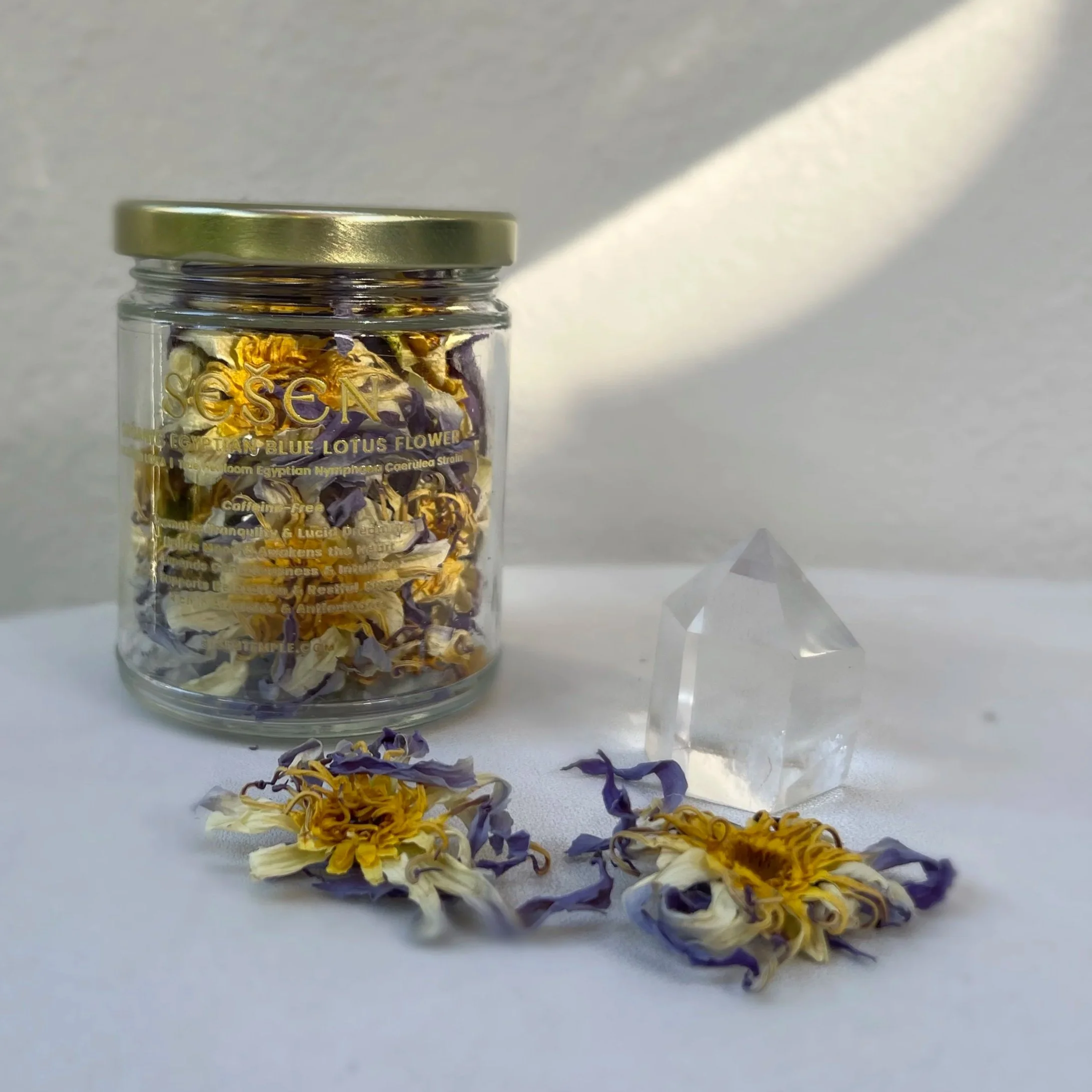 True Egyptian Blue Lotus Flowers - Glass Jar