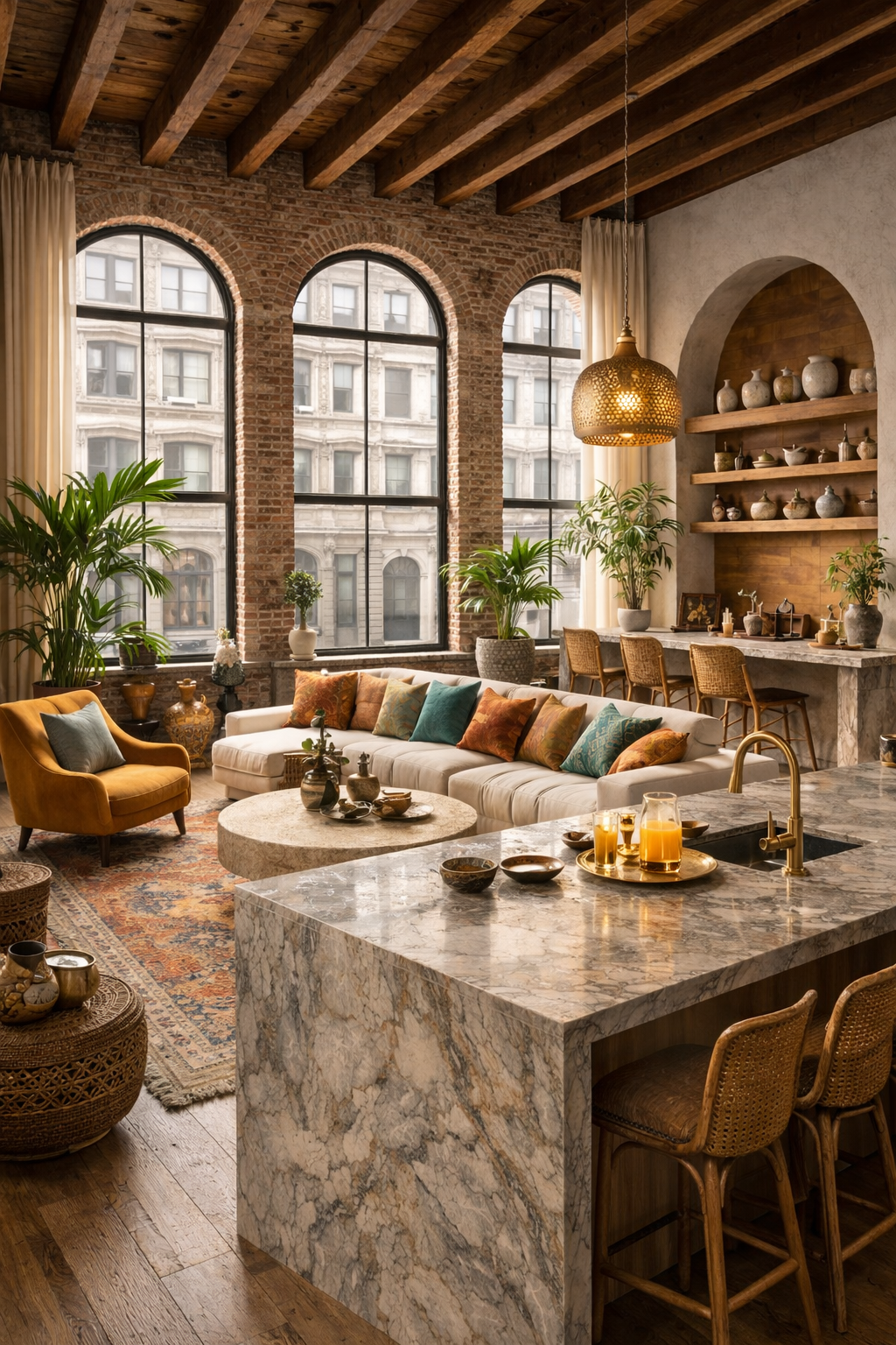 SoHo loft Living room renovated
