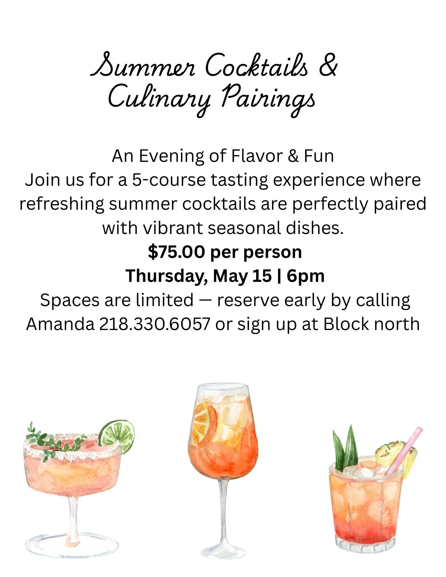 Summer Cocktails & Culinary Pairings