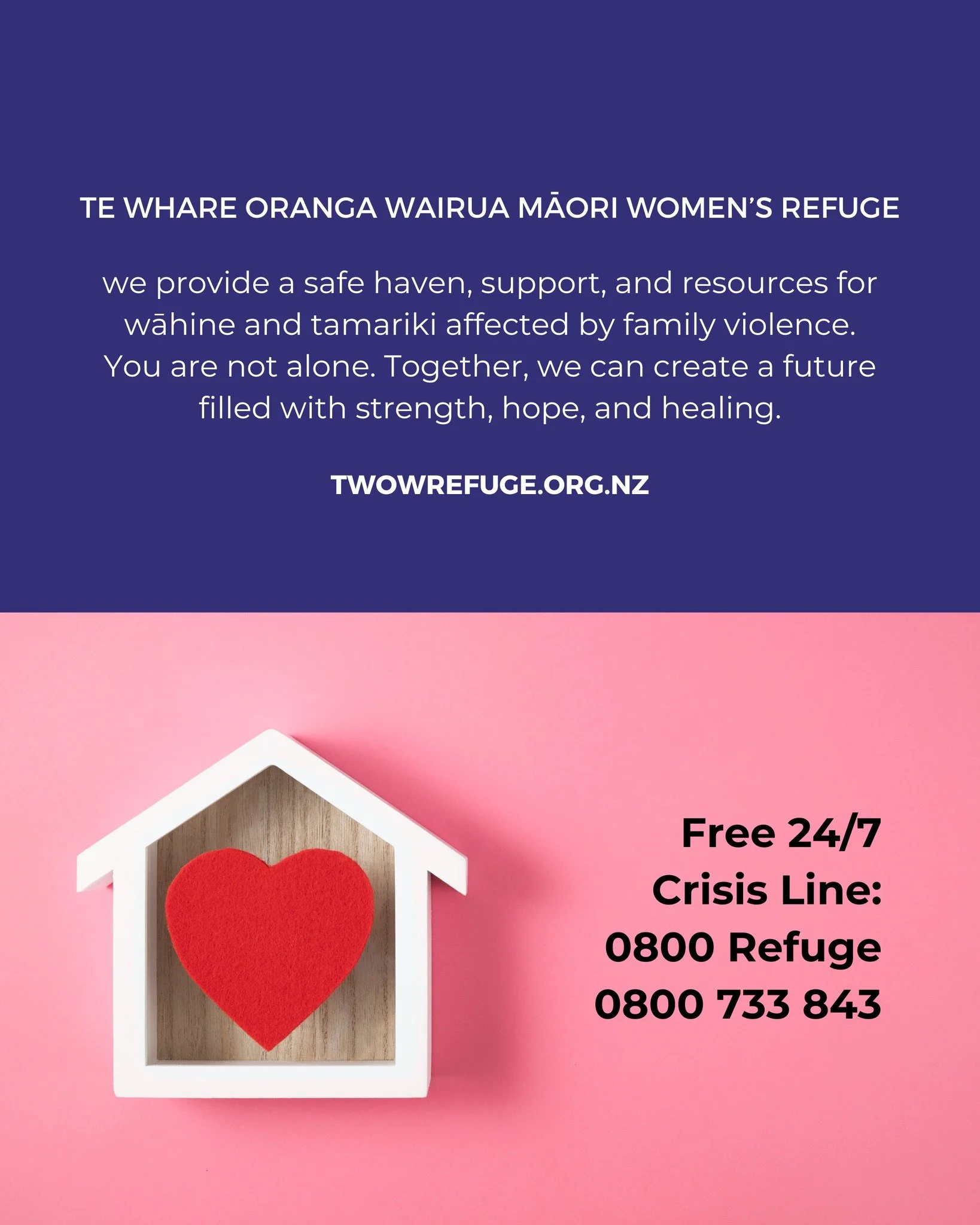 🌸 Breaking the Cycle, Building New Beginnings 🌸

We provide a safe haven, support, and resources for wāhine and tamariki affected by family violence. You are not alone. Together, we can create a future filled with strength, hope, and healing. 

📞 