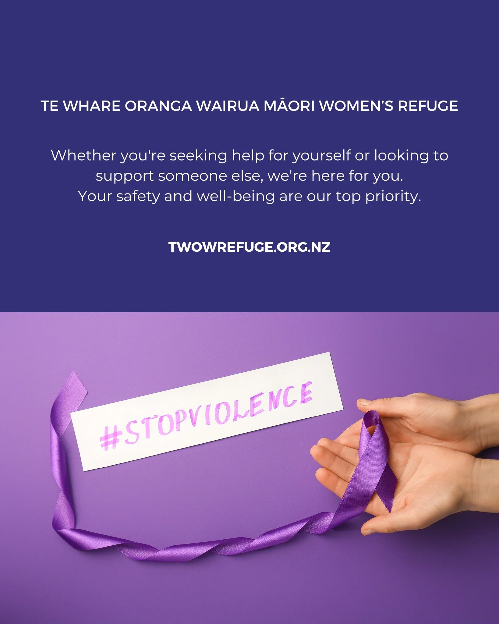 Whether you're seeking help for yourself or looking to support someone else, we're here for you. Your safety and well-being are our top priority. 

Reach out today twowrefuge.org.nz