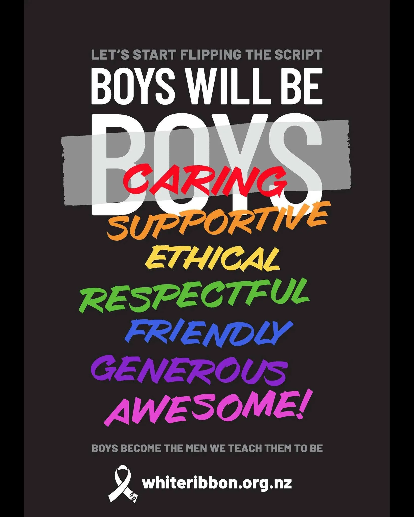 Violence towards women is never acceptable. We stand with survivors and with @WhiteRibbonNZ for change. 💙 Let&rsquo;s flip the script, boys and men, you can lead the way. Wear the ribbon. Take the pledge.